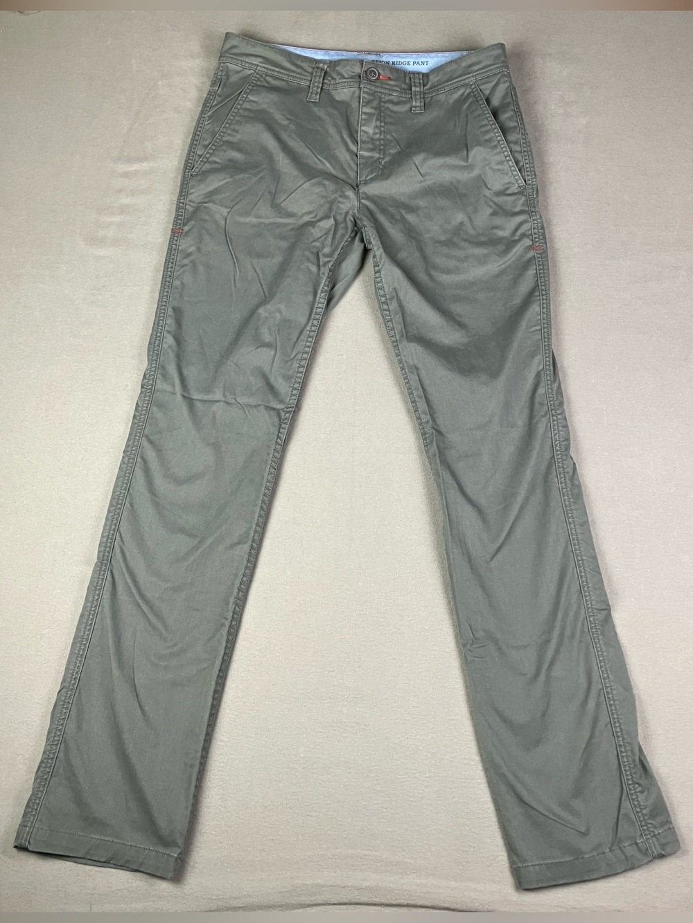 Toad & Co. Pocket Mission Ridge Pants Men’s 31x33 Gray Chino Organic Cotton. In